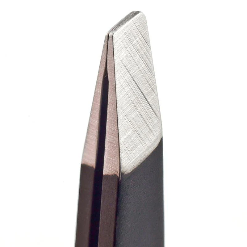 Green Bell Stainless Steel Slanted Tweezers for Hair Removal GT-233 - Image 3