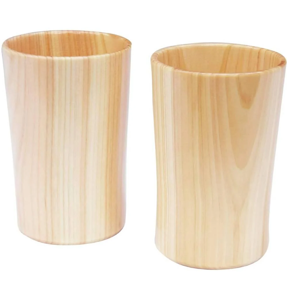 Handcrafted Wooden Beer Cup Hinoki Beer Glass 160ml (Set of 2) - Image 2