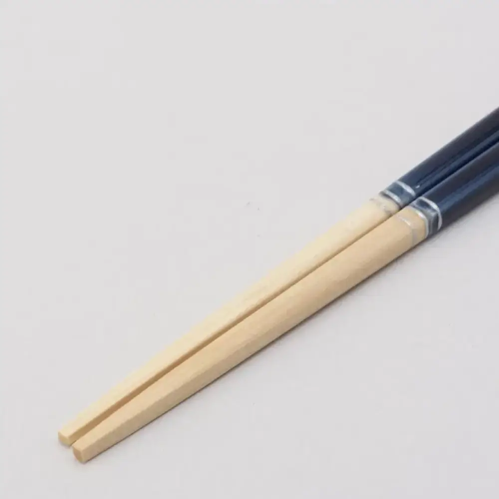 Handcrafted Wooden Chopsticks Non-Slip Cherry Blossom Blue Pattern 23cm - Image 4