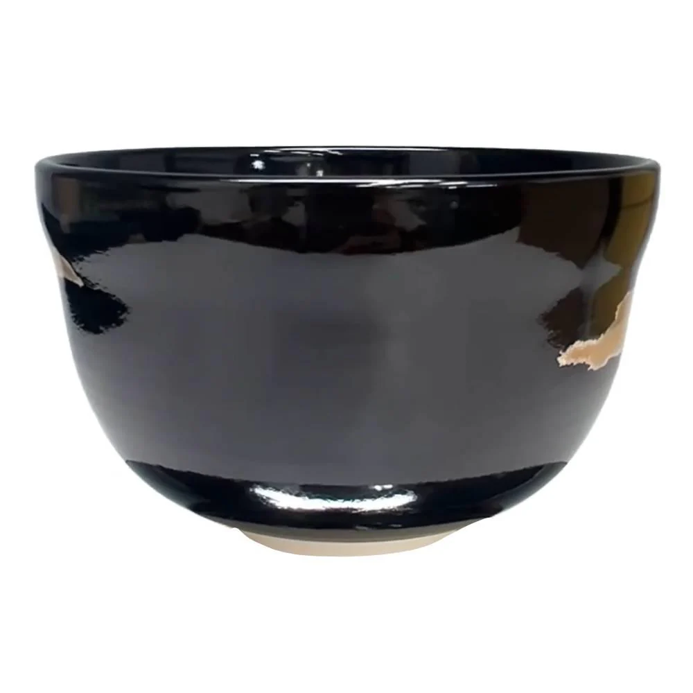 Handmade Chawan Black Ningyo Doll Design Matcha Cup Japanese Tea Bowl - Image 4