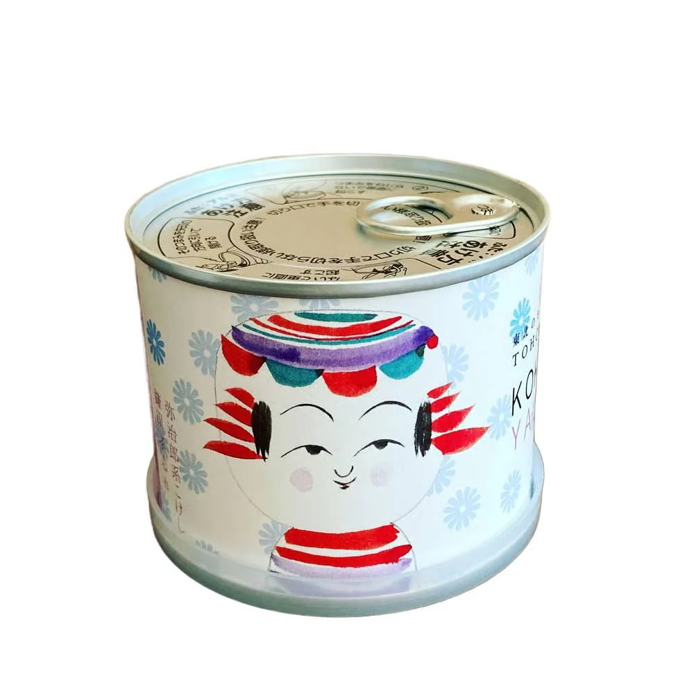 Handmade Kokeshi Doll Collectible Can Series Flat Head Style - Image 4