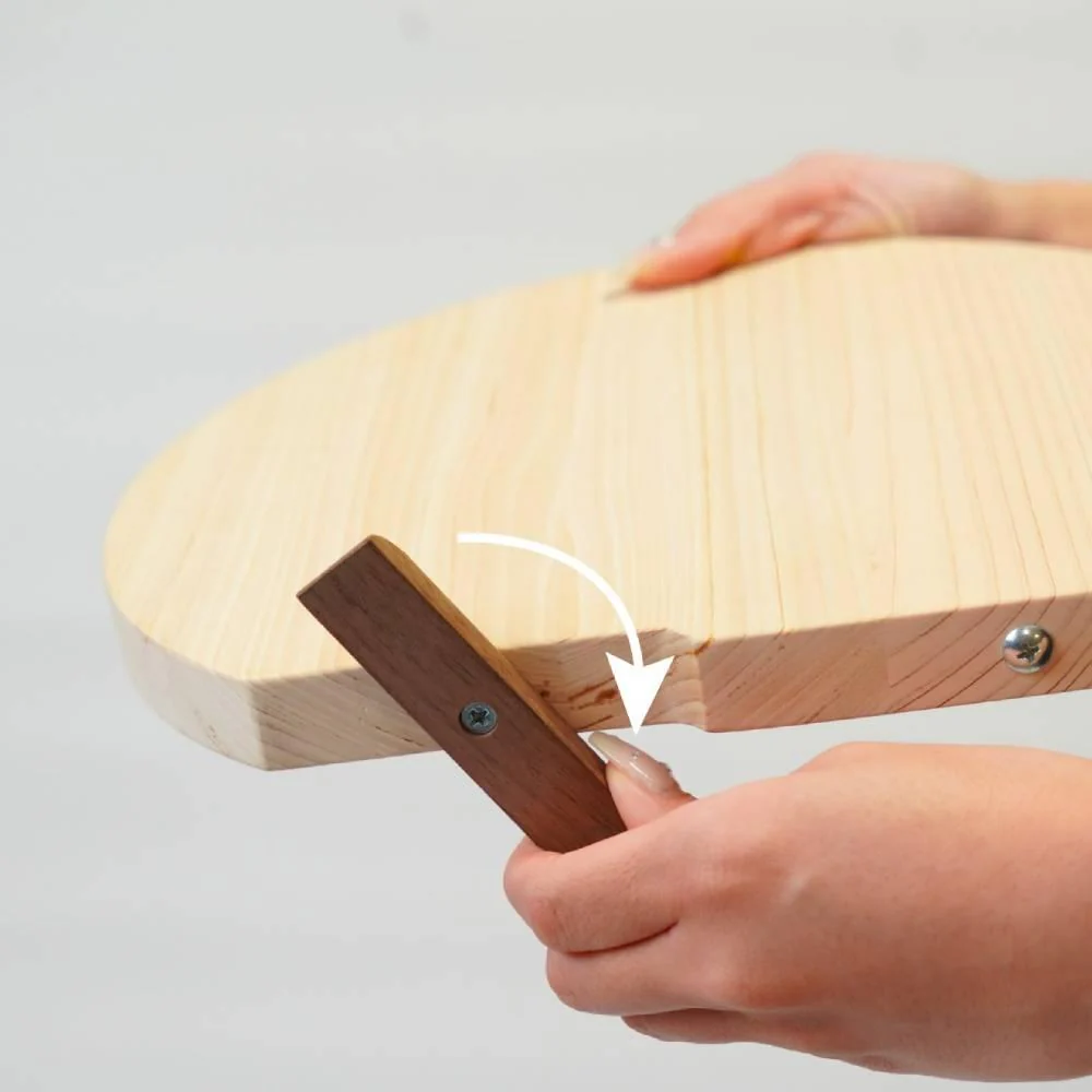 Handmade Self-Standing Hinoki Cutting Board Wooden Chopping Board - Image 4