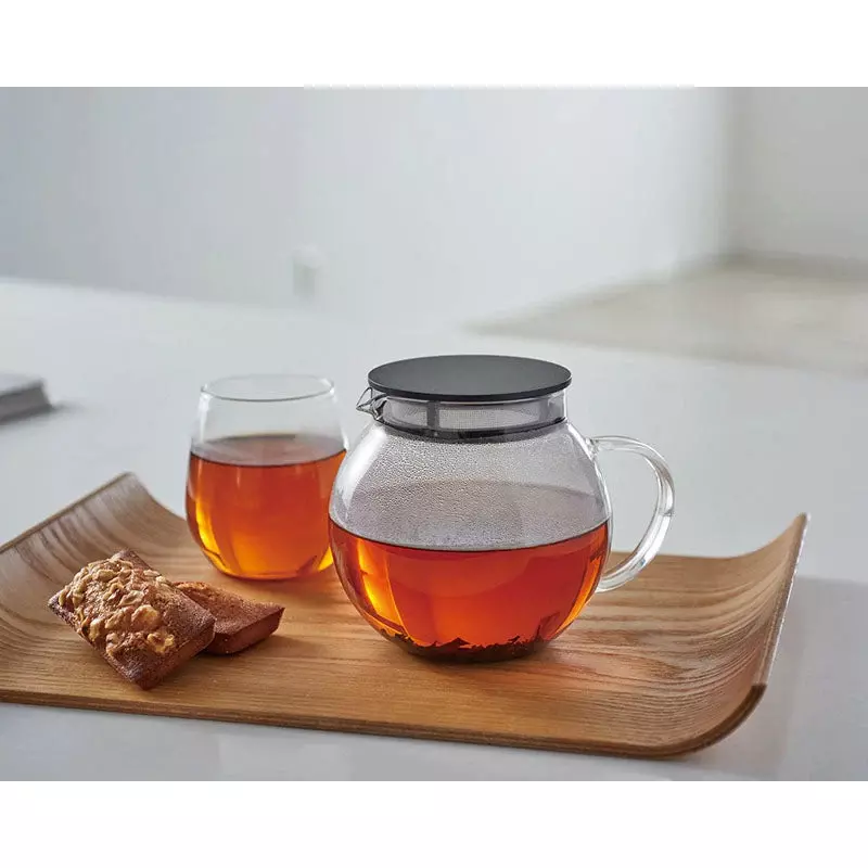 Hario Jumping Leaf Transparent Glass Teapot With Strainer Lid 600ml - Image 4
