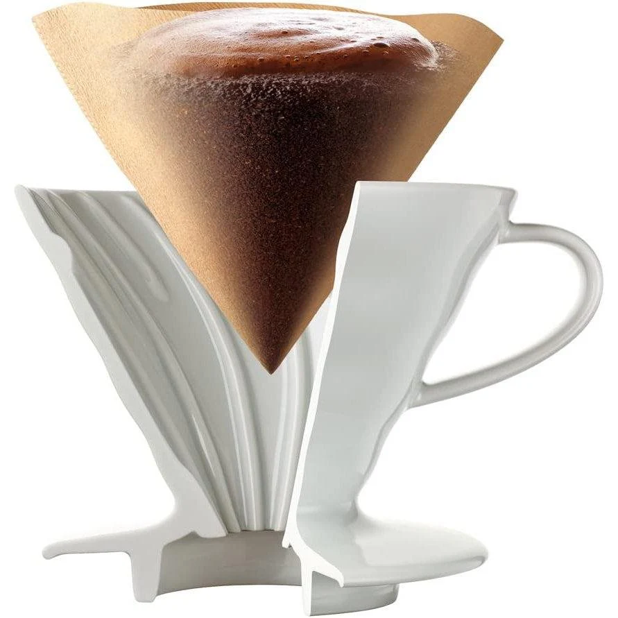 Hario V60 Ceramic Coffee Dripper 1~4 Cups White - Image 3