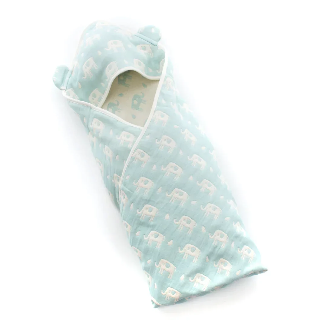 Hartwell Imabari 6-Layer Muslin Swaddle Baby Blanket With Hood 80cm - Image 5