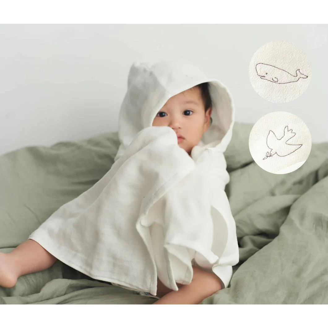 Hartwell Imabari Hooded Baby Bath Towel 100% Cotton Muslin 120cm - Image 2