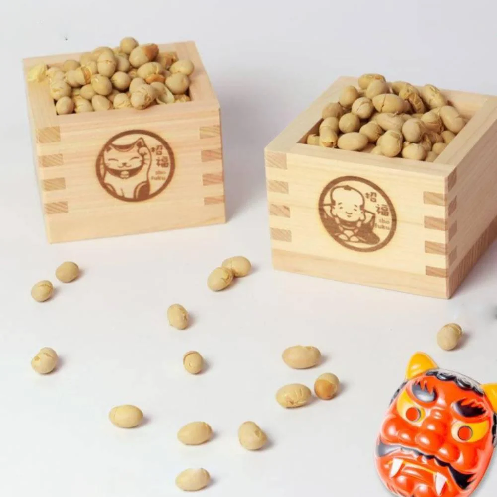 Hinoki Masu Japanese Cypress Wooden Sake Cup Maneki Neko Design - Image 3