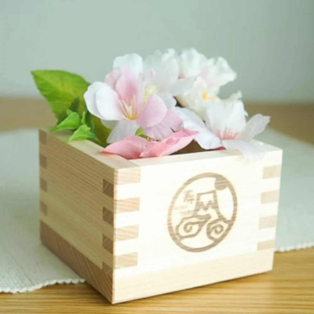 Hinoki Masu Japanese Cypress Wooden Sake Cup Mount Fuji Design - Image 3