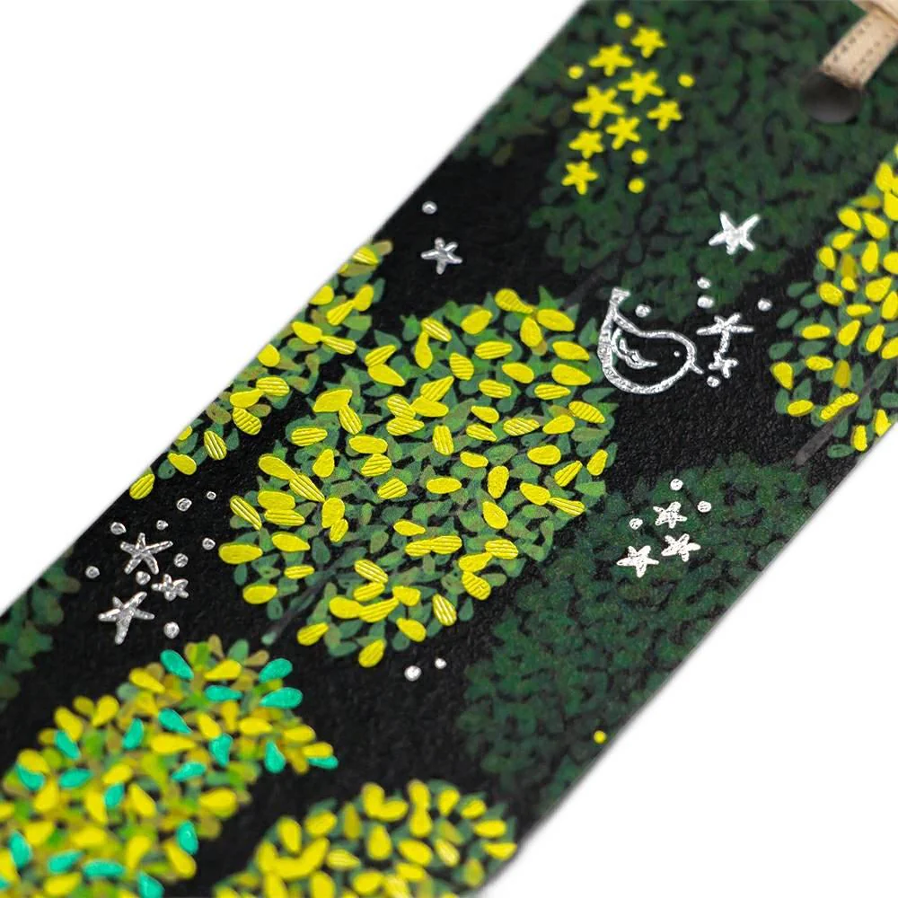 Holographic Foil Stamped Bookmark Green Trees Design 2 ct. - Image 2