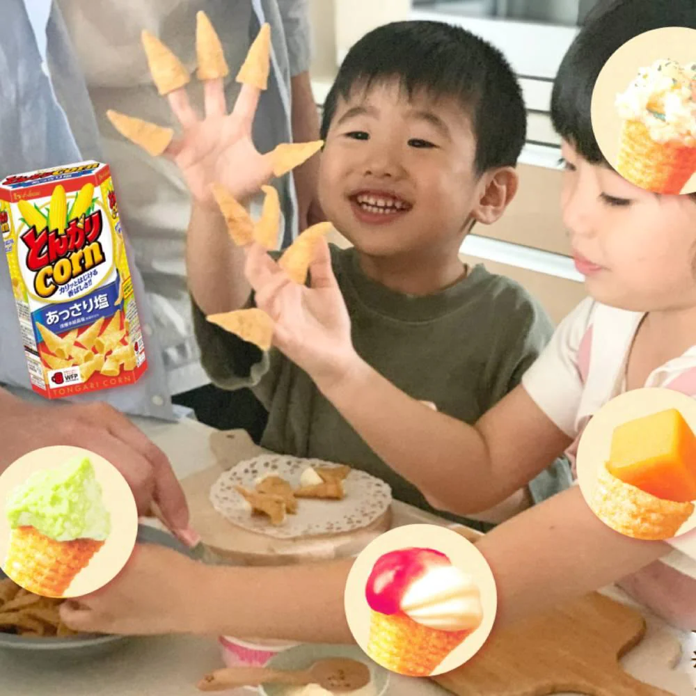 House Foods Tongari Corn Japanese Cone Shaped Chips Lightly Salted (Pack of 6) - Image 5