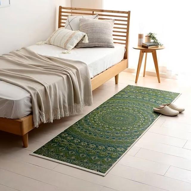 Ikehiko Igusa Rush Grass Tatami Yoga Mat Green Mandala Pattern 185cm - Image 3