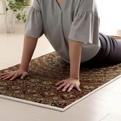 Ikehiko Igusa Rush Grass Tatami Yoga Mat Red Mandala Pattern 185cm - Image 2