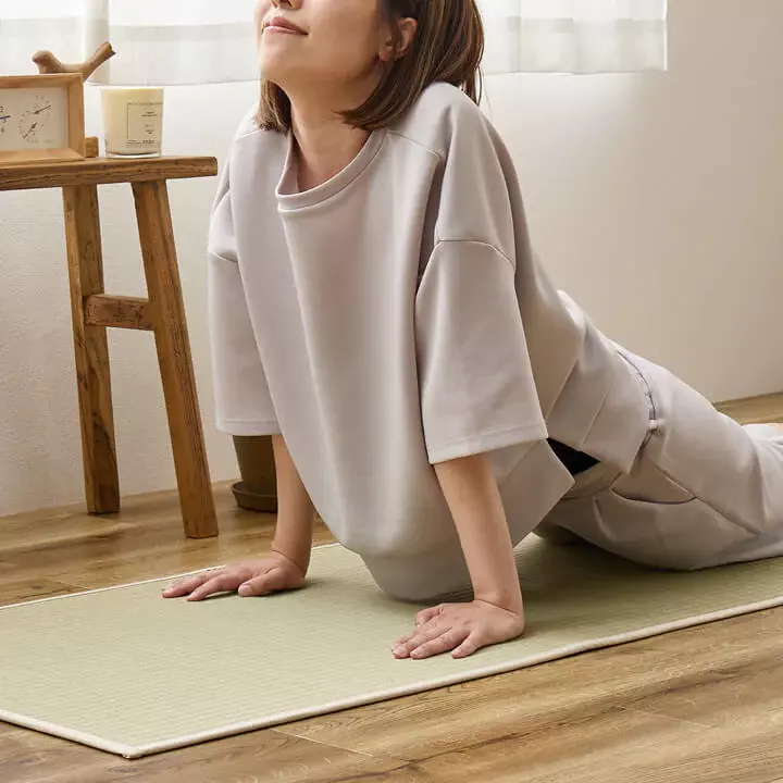 Ikehiko Tatami Yoga Mat Hygienic Deodorizing Rush Grass Mat 185cm - Image 2
