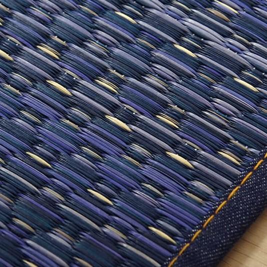 Ikehiko Yoga Mat Igusa Tatami & Kaihara Denim Rainbow Pattern 180cm - Image 4