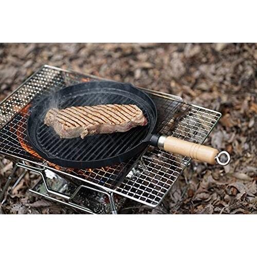 Cast Iron Griddle Pan With Wooden Handle (IH Compatible) 26cm - Image 4