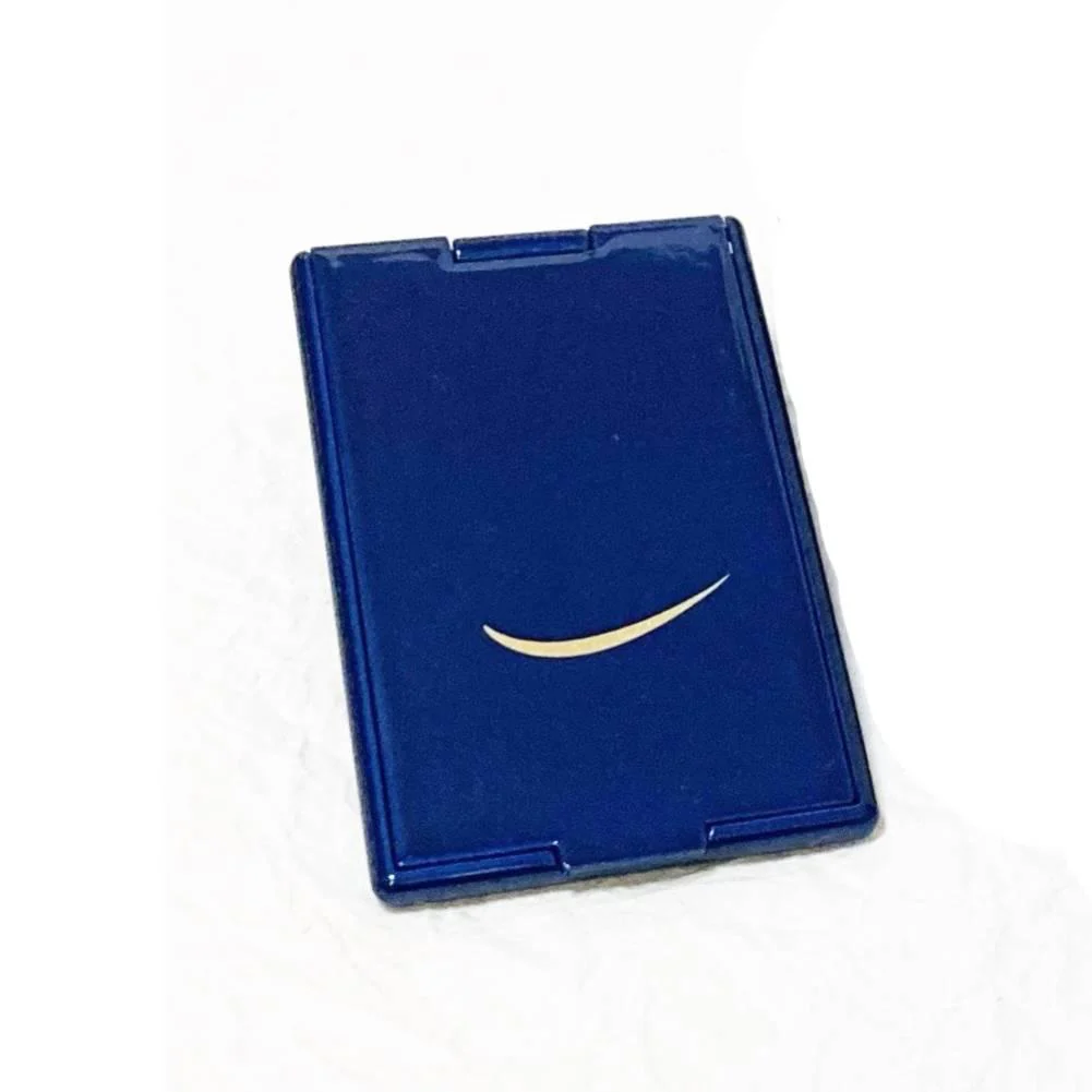Indigo Blue Lacquered Standing Mirror Crescent Moon Design - Image 3