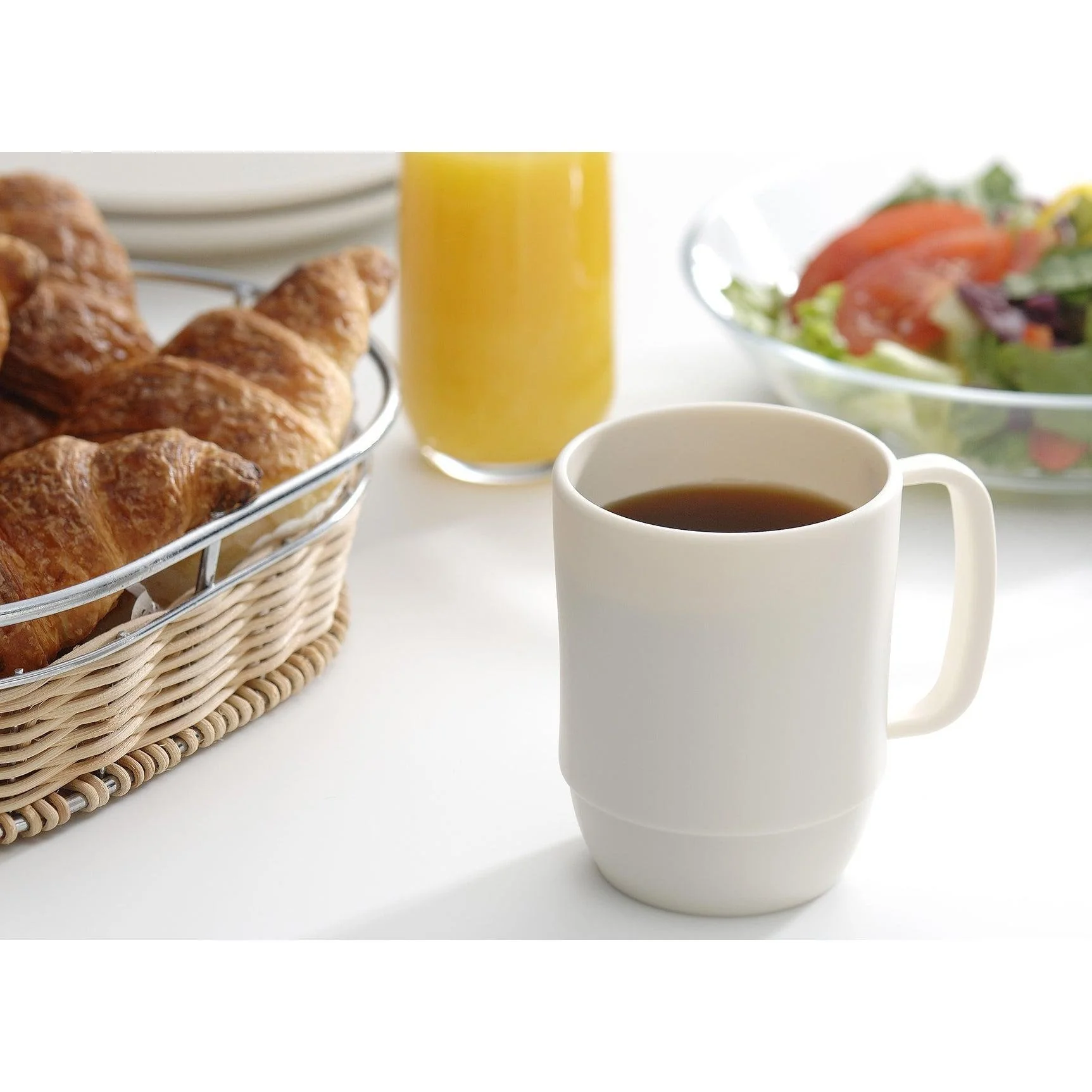 Inomata Microwavable Plastic Coffee Mug Ivory - Image 2