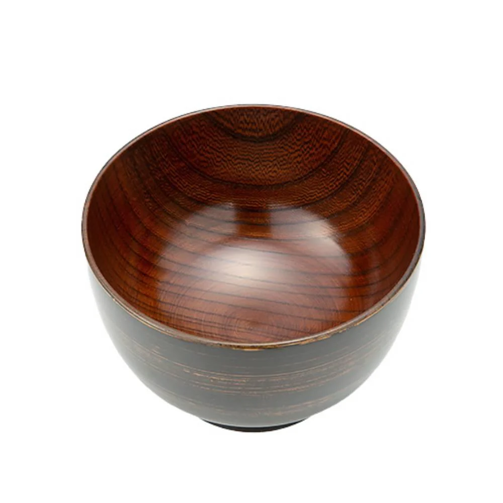 Isuke Japanese Lacquered Wooden Soup Bowl Black - Image 2