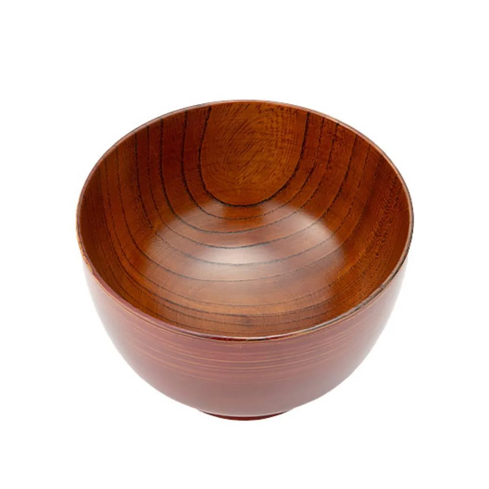 Isuke Japanese Lacquered Wooden Soup Bowl Red - Image 2