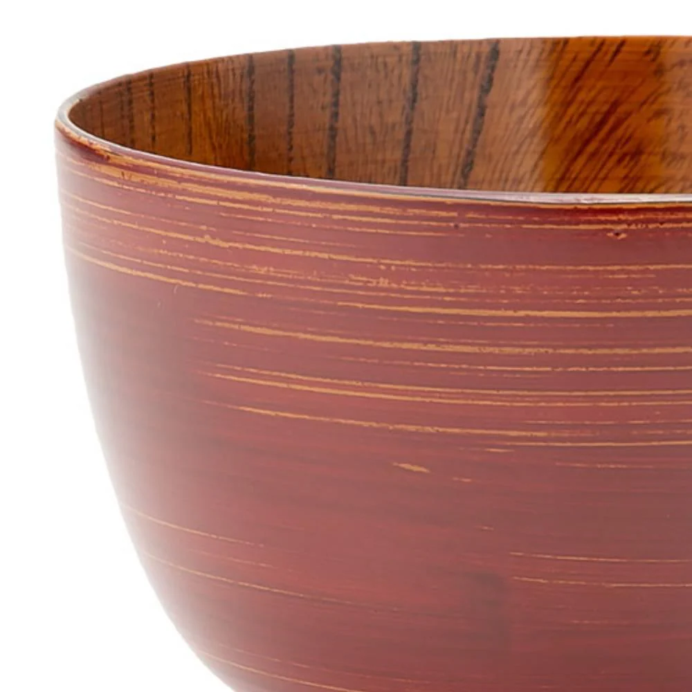 Isuke Japanese Lacquered Wooden Soup Bowl Red - Image 3