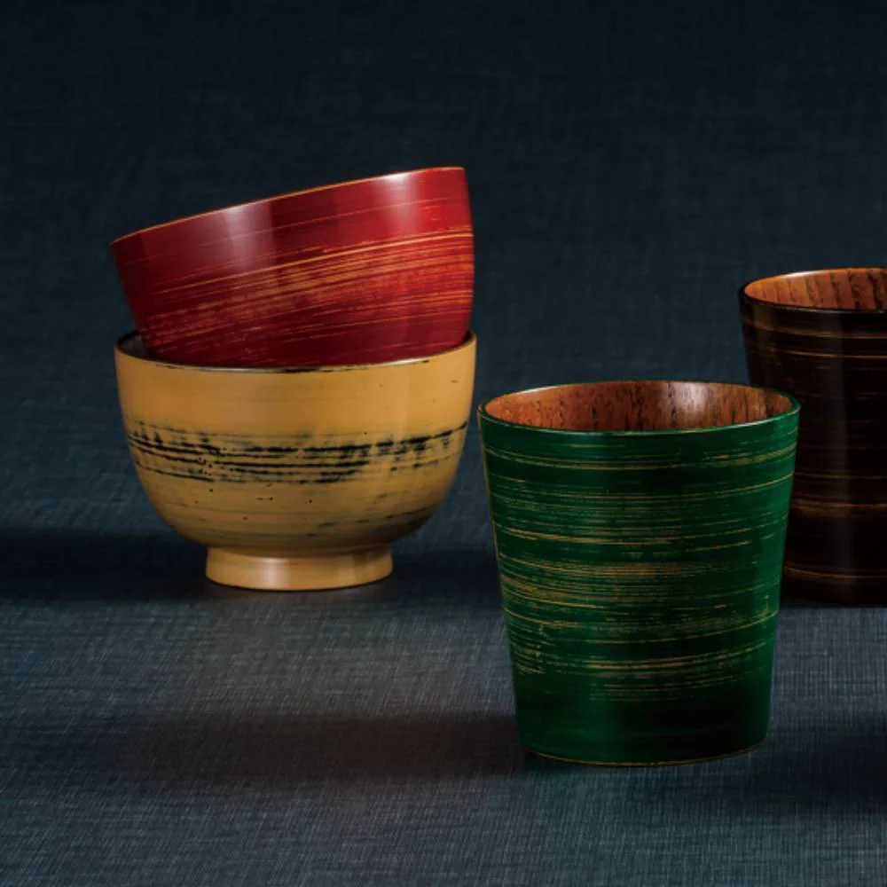Isuke Japanese Lacquered Wooden Soup Bowl Red - Image 4