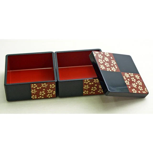 Isuke Mini Jubako Japanese Tiered Box Lacquered Wooden Box - Image 3
