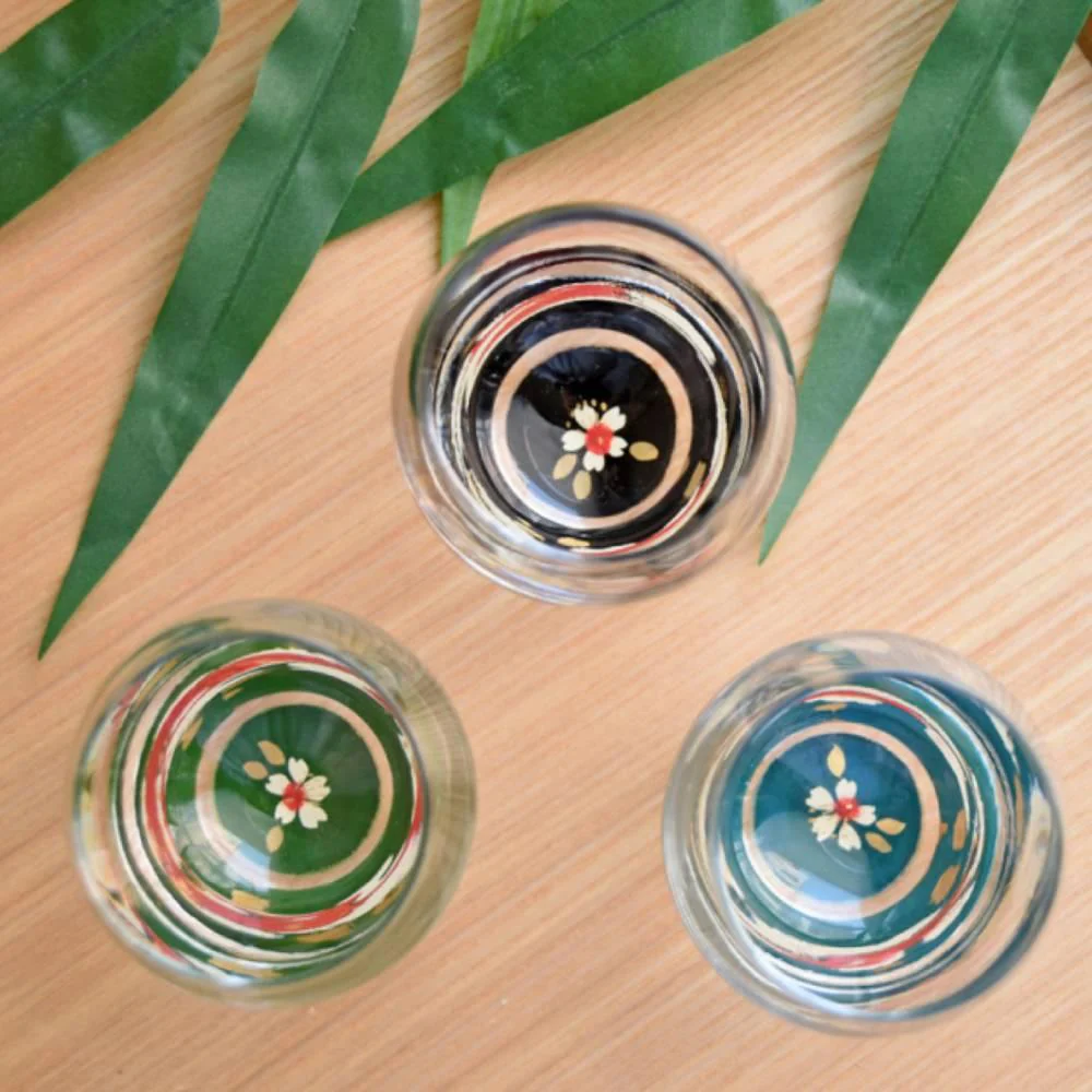 Isuke Shot Glass Sake Cup Lacquered Sakura Cherry Blossom Design - Image 3