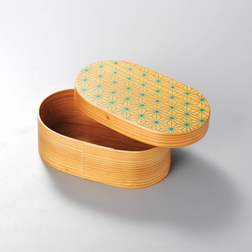 Isuke Wood Bento Box Japanese Lunchbox Asanoha Leaf Pattern - Image 2