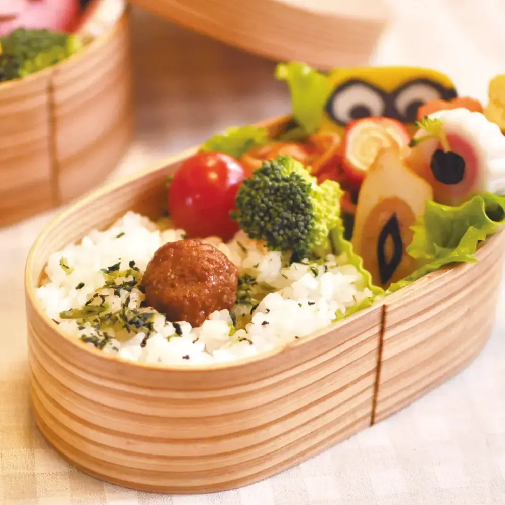 Isuke Wood Bento Box Japanese Lunchbox Seigaiha Wave Pattern - Image 3