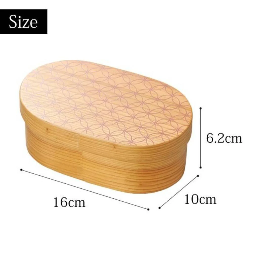 Isuke Wood Bento Box Japanese Lunchbox Shippo Pattern - Image 4