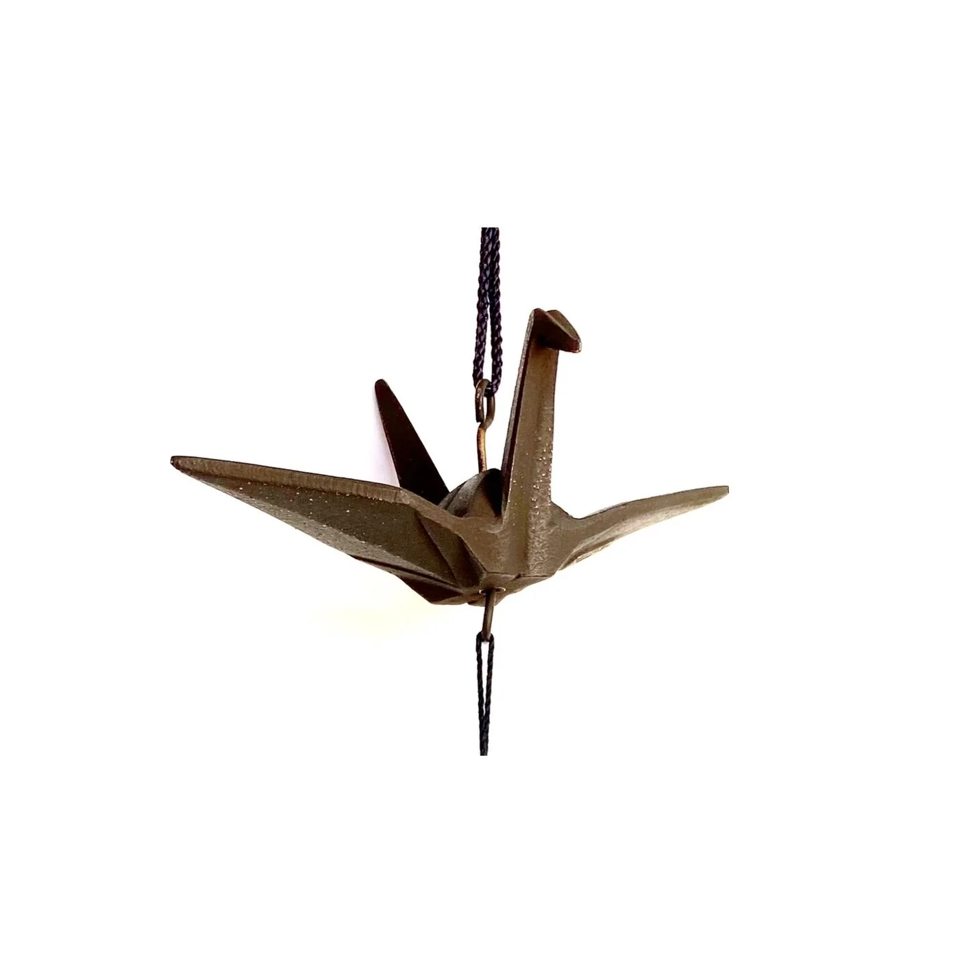 Iwachu Cast Iron Furin Origami Paper Crane Metal Wind Chime - Image 2