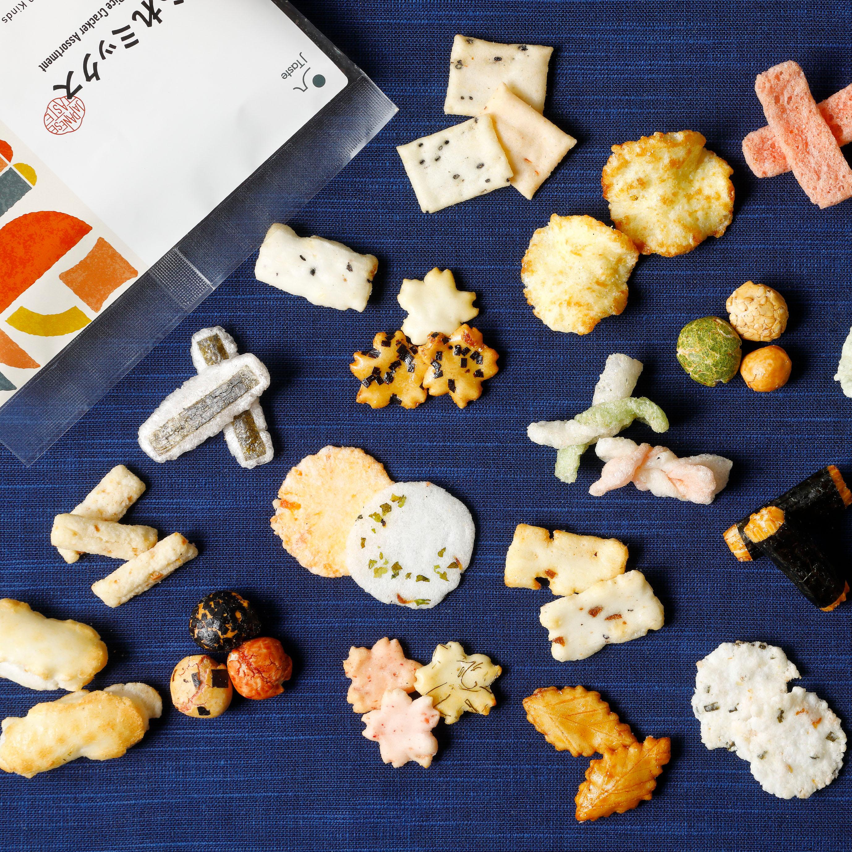 J Taste Arare Mix Rice Cracker 20+ Kinds Assortment 80g - Image 2