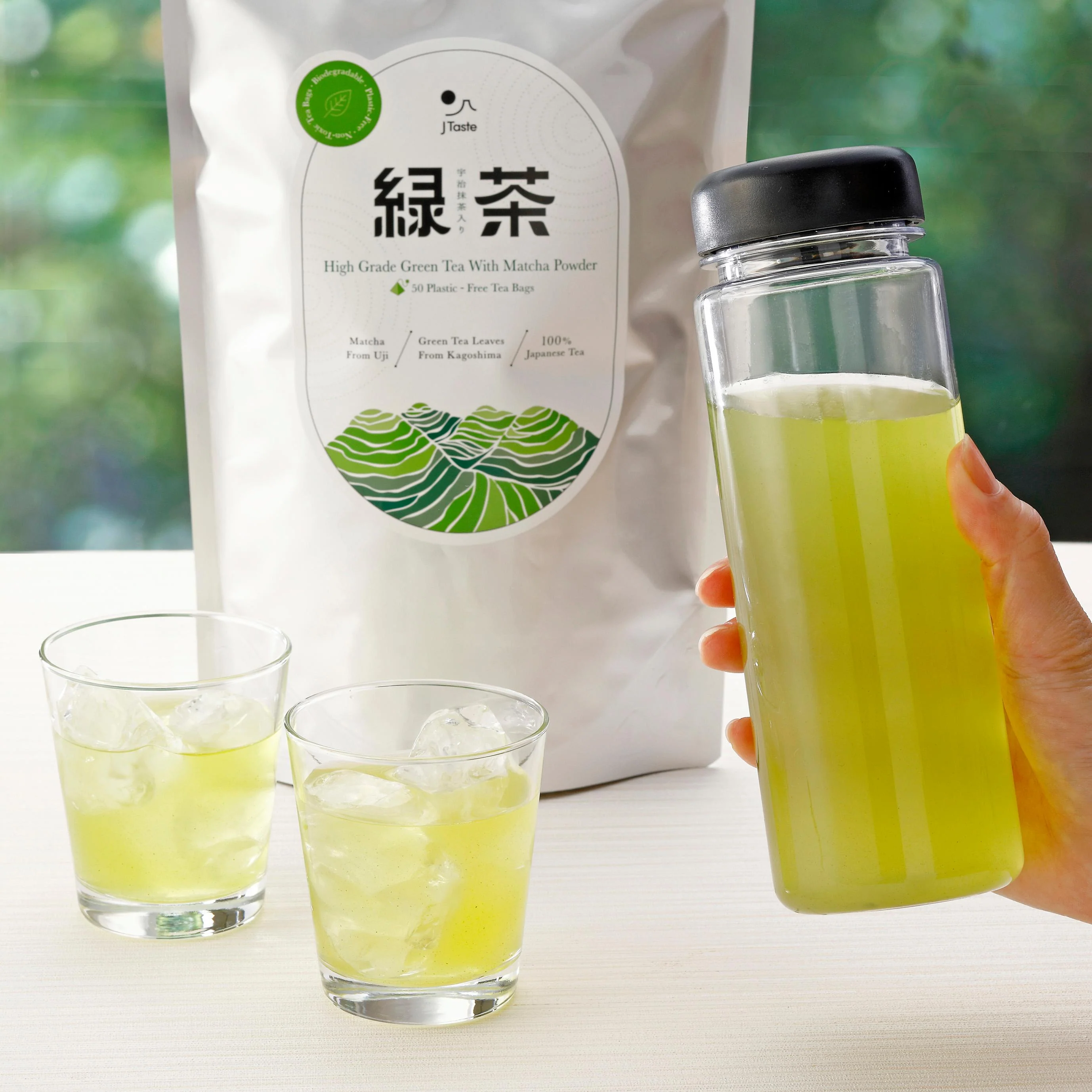 J Taste High Grade Green Tea With Matcha Biodegradable Tea Bags 50 ct. - Image 2