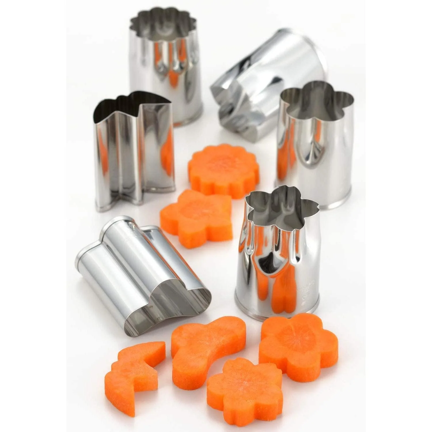 Japanese Decorative Steel Vegetable Cutters With Case (Set of 6) - Image 2