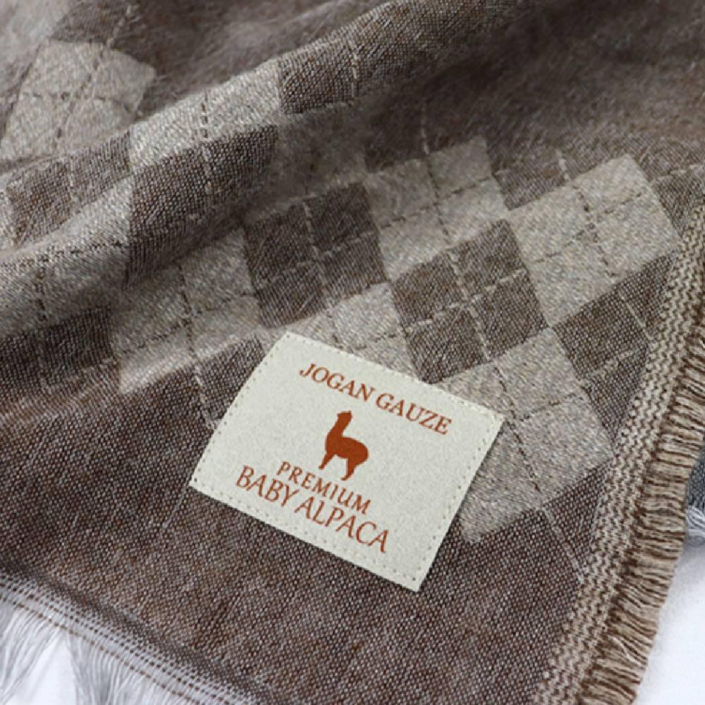 Jogan Baby Alpaca Wool Brown Double Layer Scarf Winter Wrap 38Ă—180cm - Image 4
