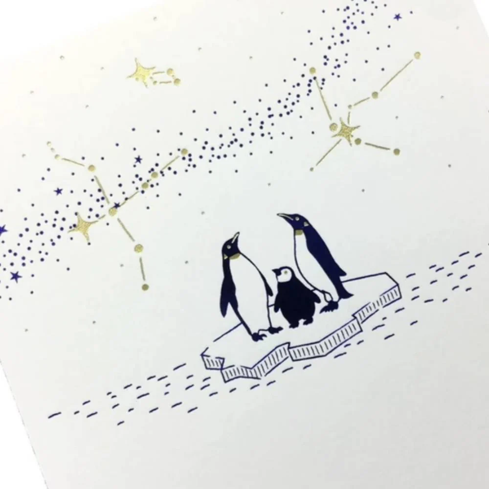 July Seasonal Foil Stamped Postcard Starry Night Design - Image 2