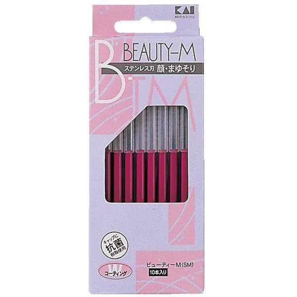 KAI Beauty-M Razor for Face and Eyebrows 10 Razors - Image 2