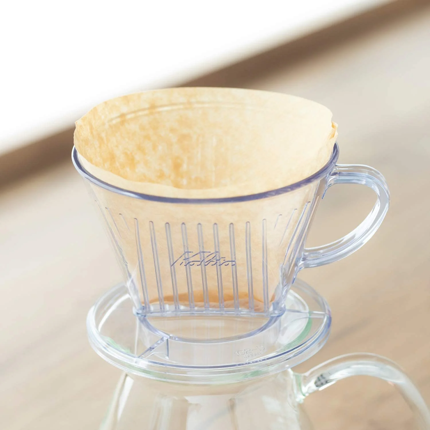 Kalita Plastic Coffee Dripper 101 Clear Pour Over Brewer - Image 3
