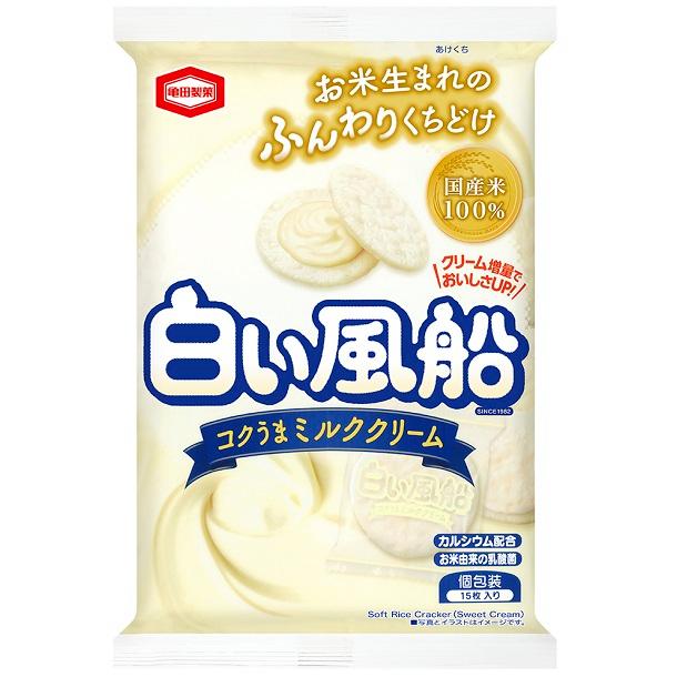 Shiroi Fusen Milk Cream Filled Soft Rice Crackers (Pack of 3) - Image 5