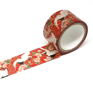 Kamiiso Kimono Washi Tape Flower Crane Pattern Masking Tape - Image 6