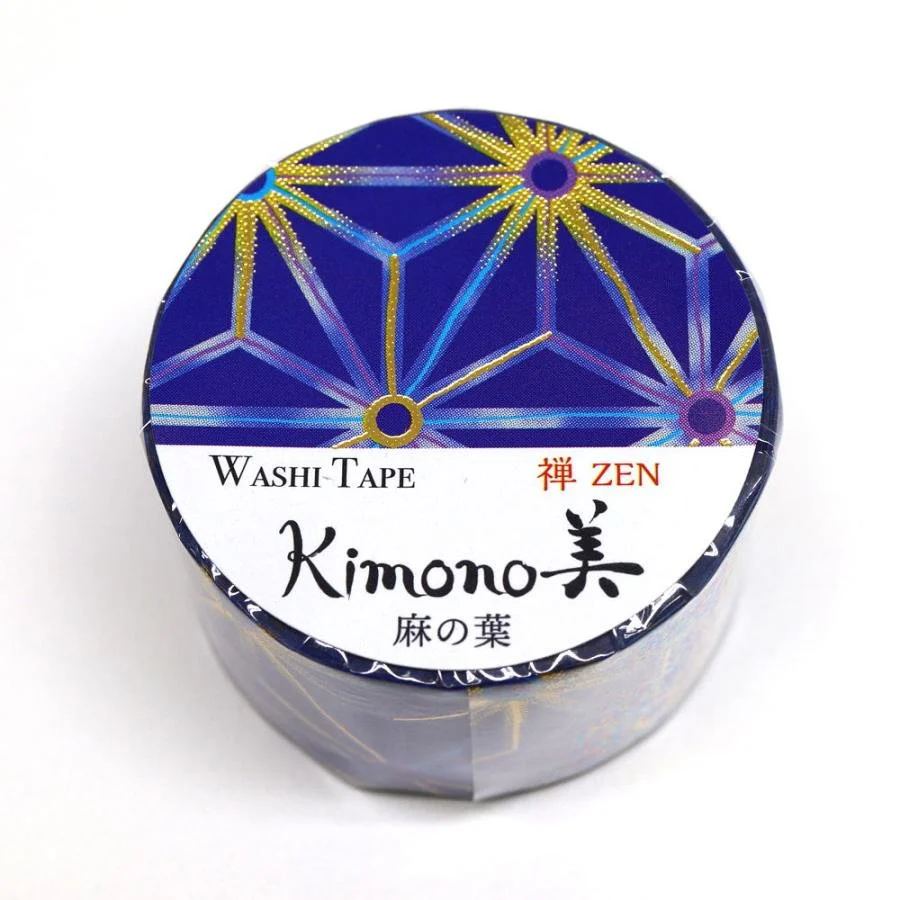 Kamiiso Kimono Washi Tape Hemp Leaf Pattern Masking Tape - Image 3