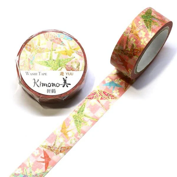 Kamiiso Kimono Washi Tape Origami Crane Pattern Masking Tape - Image 5