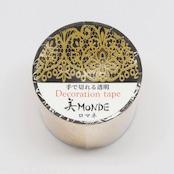 Kamiiso Monde Washi Tape Gold Foil Lace Floral Pattern Clear Tape 35mm - Image 4