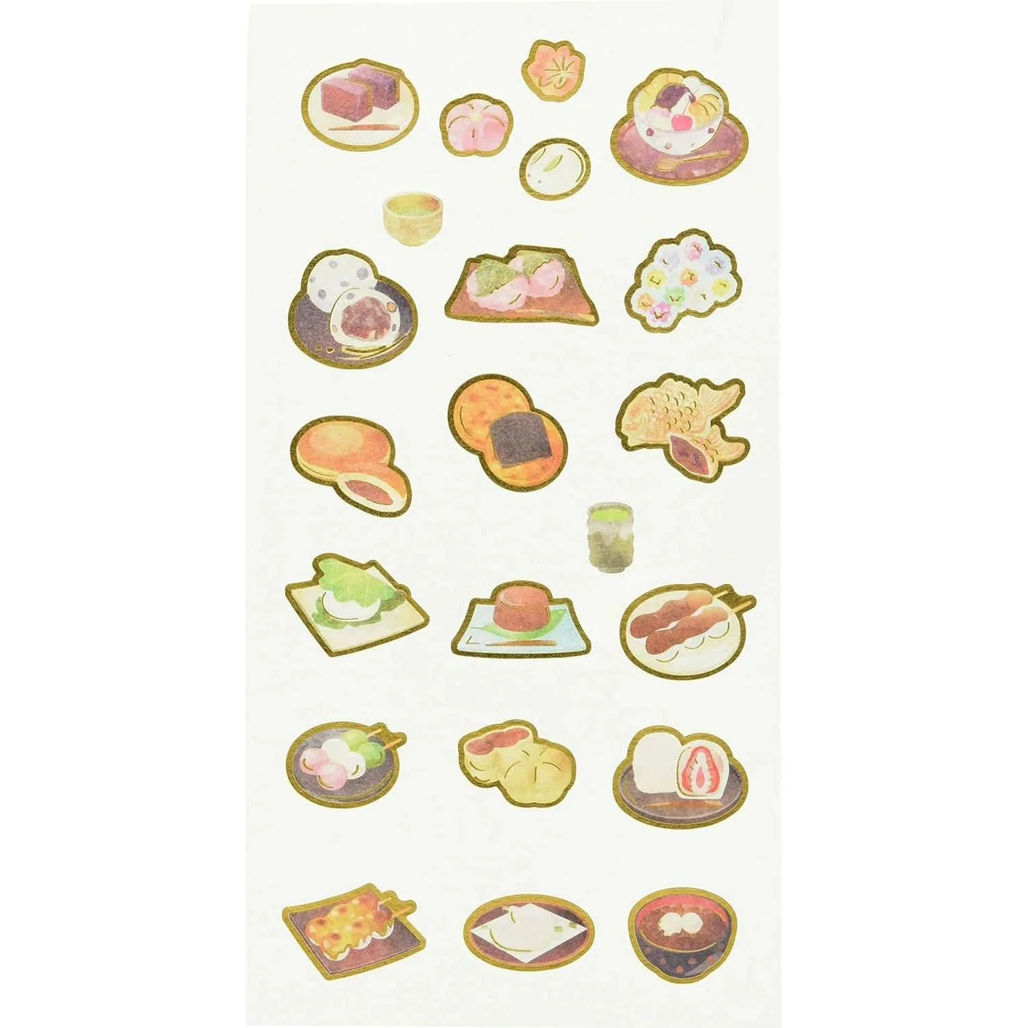 Kamiiso Nippon Seal Japanese Stickers Wagashi Sweets Pattern 1 Sheet - Image 4