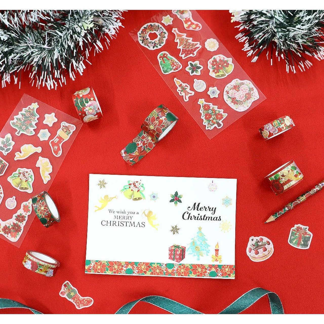 Kamiiso Washi Masking Seal Christmas Scrapbook Stickers Angel Theme - Image 3