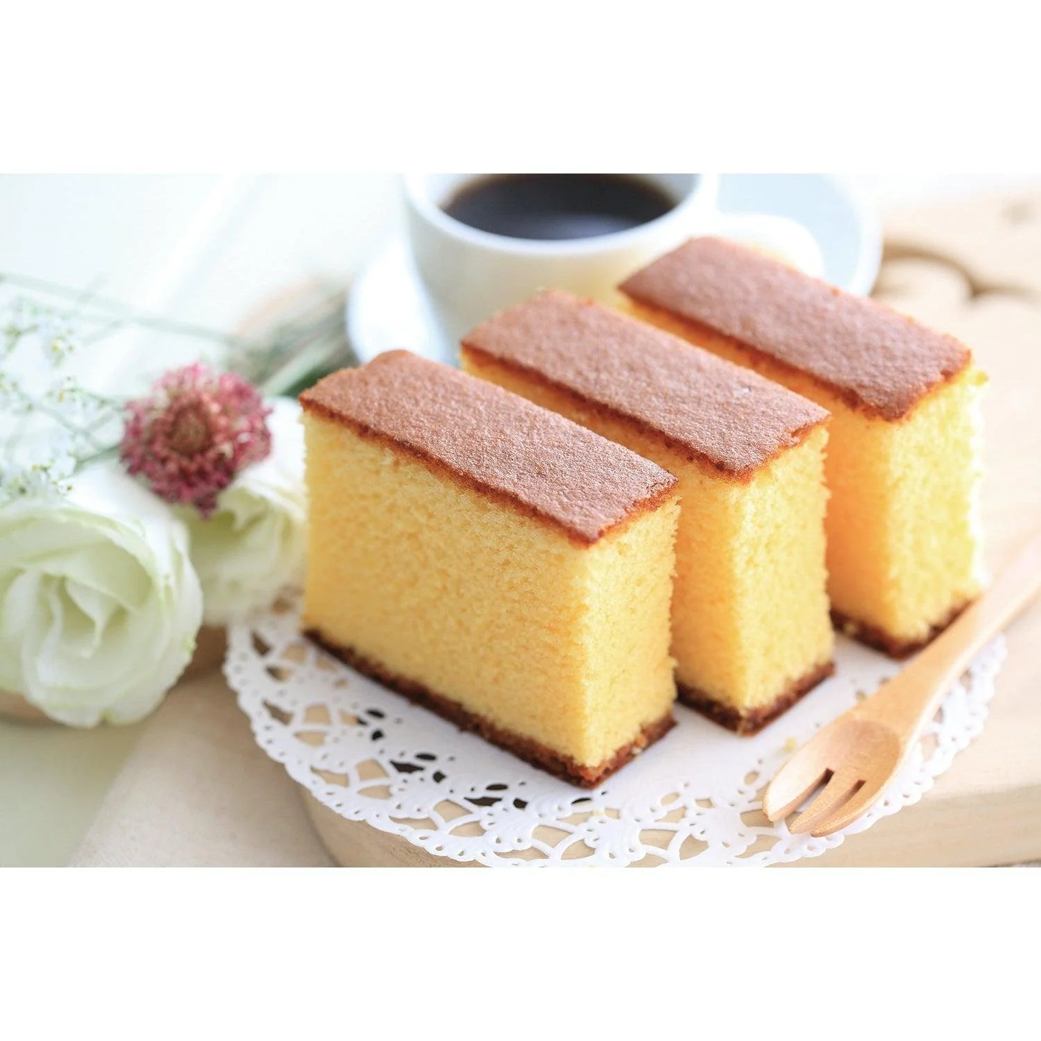 Kashuen Moricho Long Shelf Life Honey Castella Cake 3 Pieces - Image 2