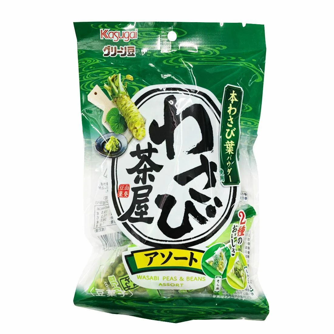 Kasugai Roasted Green Peas and Broad Beans Wasabi Flavor (Pack of 6) - Image 4