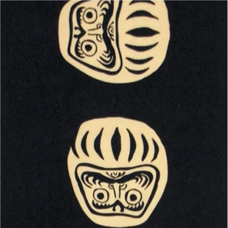 Kenema Tenugui Black Daruma Traditional Hand Dyed Cloth 35 x 90cm - Image 4
