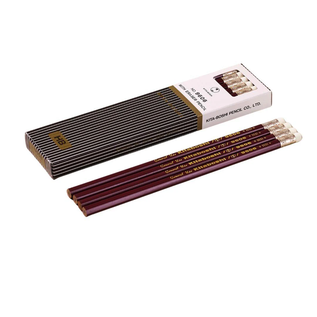 Kitaboshi Pencil HB 9606 For General Use With Eraser 12 Pieces - Image 3