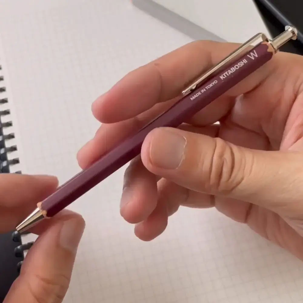 Kitaboshi Wooden Hexagonal Ballpoint Pen 1.0mm #W-600AZ - Image 2